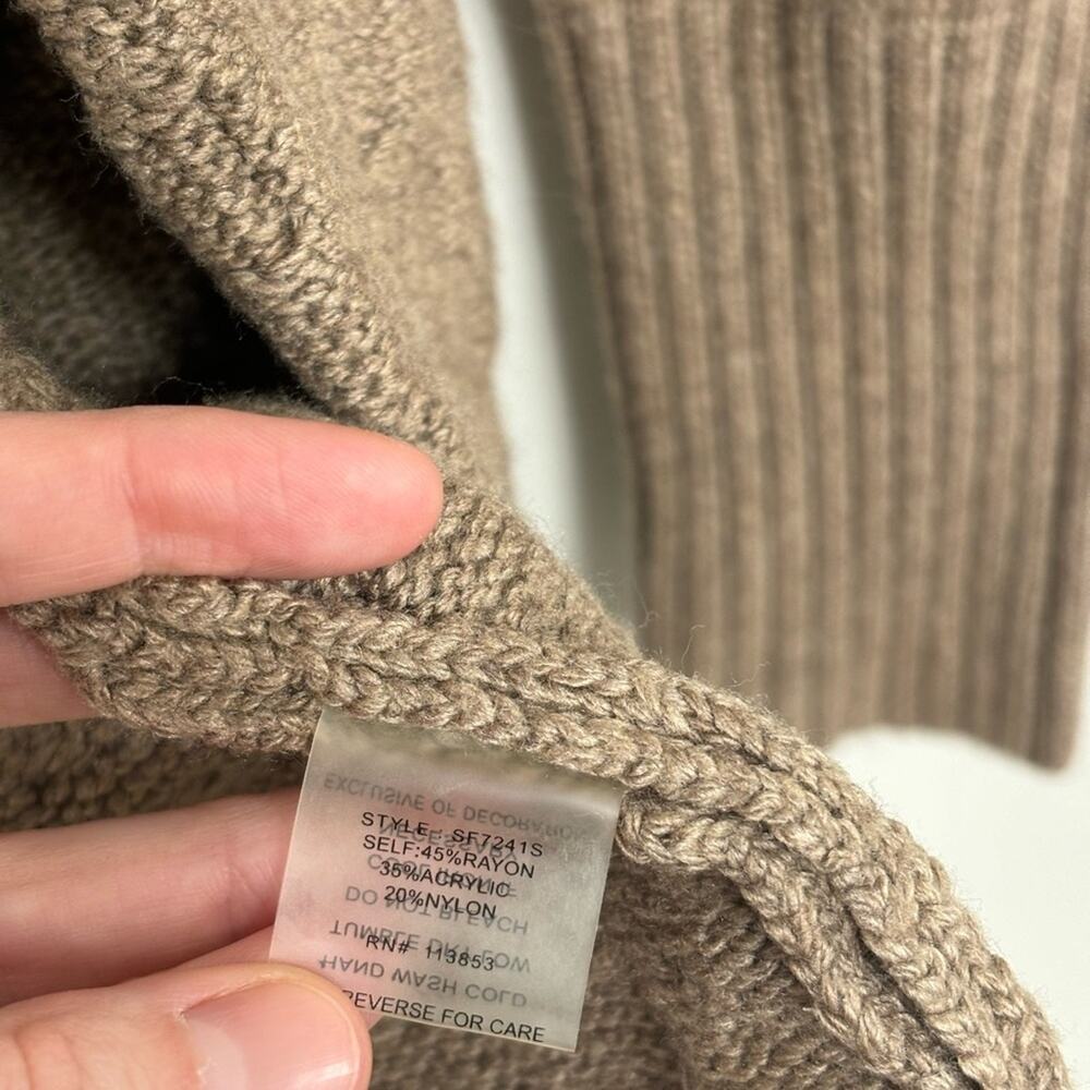 NEW Brixton Ivy x Stitchfix Lawley Cable Open Knit Cardigan in Tan - Size S - Picture 7 of 8